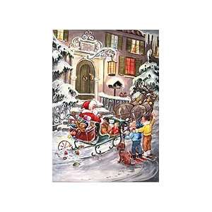    Santa in Sleigh Vintage Style Advent Calendar: Office Products