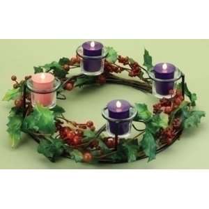 14 Holly Advent Wreath with Cups (Candles not included 