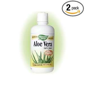  Natures Way Aloe Vera Gel and Juice, 1 Liter (Pack of 2 