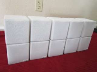   Dual Cube White Speakers.Home Theater Surround Sound System Set.Audio