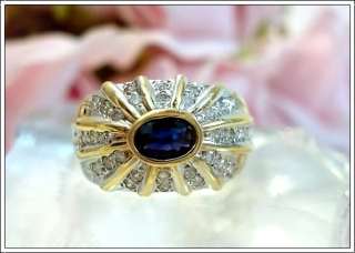 Vintage Fine Jewelry 14 kt Sapphire & Diamond Ring  