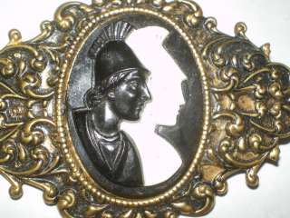 Vintage ANTIQUE Double Face Filigree CAMEO Brooch Pin  