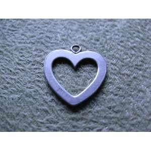  Vintage   Cutaway HEART CHARM   Sterling Silver   Jewelry 