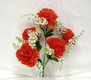 APPLE RED CARNATIONS Silk Wedding Bouquet Flowers  