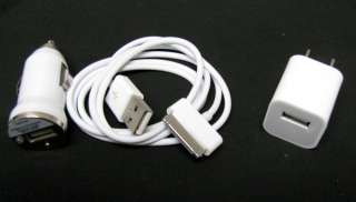 USB AC Home Travel Wall+Car Charger+Data Cable 4 iPod Touch iPhone 2G 