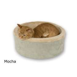 Heated Cat Fleece WARM KITTY BED Cup Kup 16 MOCHA  
