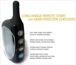CAR ALARM WITH REMOTE ENGINE START, 2 WAY PAGER  