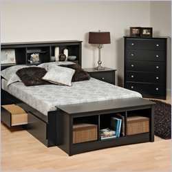 Prepac Sonoma Black Cubby Bed Bench Bedroom Benche 772398520360  