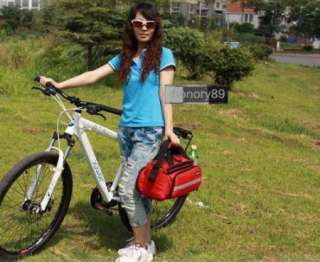 Bicycle Bag Bike rear seat Merida bag pannier Red For Women With Rain 
