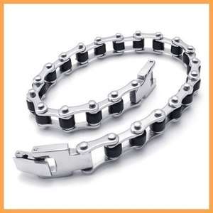 Stainless Steel Bicycle Chain Mens Bracelet 8.5  