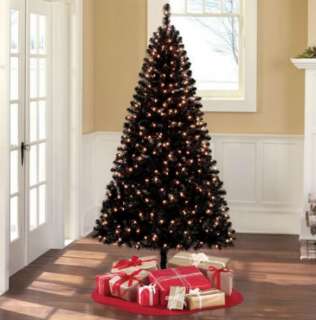    Lit 6.5 Colorado Black Pine Artificial Christmas Tree, Clear Lights