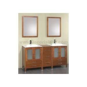   Recessed Ceramic Sinktops & 2 Wood Framed Mirrors