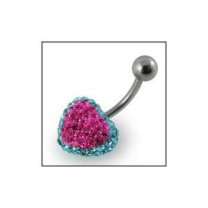  Crystal stone Heart Belly Ring Piercing Jewelry: Jewelry