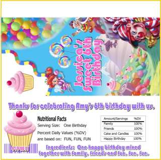 Candy Land Birthday Party Invitations and Favors  