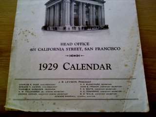 1929 Firemans Fund Insurance Company Calendar  