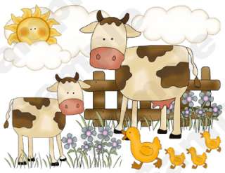   ANIMALS COW DUCK SHEEP NURSERY BABY WALL BORDER STICKERS DECALS  