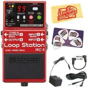  Boss RC 3 Loop Station Guitar Effects Pedal Bundle with AC 