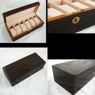Cherry Wood Watch Storage Case Box For 6 Watches  