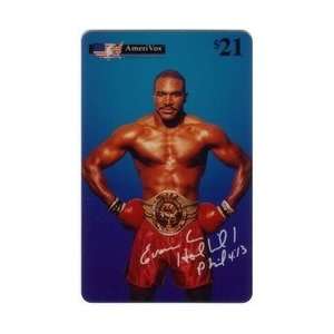   Card $21. Evander Holyfield & World Championship Boxing Belt SPECIMEN