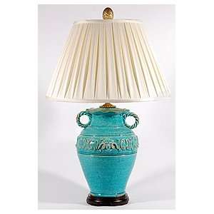 Bradburn Gallery Villa Azure Turquoise Pottery Table Lamp