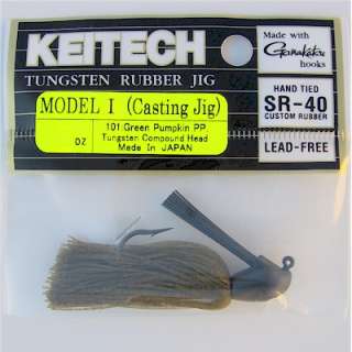 Keitech Tungsten Rubber Jig Model I (Casting Jig) ~ Green Pumpkin 