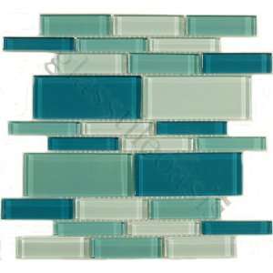  Tropic Random Bricks Green Piano Series Glossy Glass Tile 