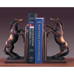  Bookends Set Horse Bronze Plated Statue Sculpture NIB 