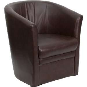  Brown Leather Barrel Shaped Guest Chair   Flash Furniture 