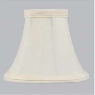 NEW 6 in. Wide Clip On Chandelier Shade, Ivory Silk, White Fabric 