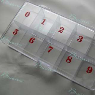 Empty Storage Hard Plastic Case Box for Acrylic Nail Art False Tips w 