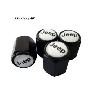   Black Valve Caps Tire Cap Stem for Jeep Wheels (Pack of 4) Automotive