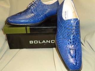 New Mens Royal Blue Faux Alligator Dress Shoes  