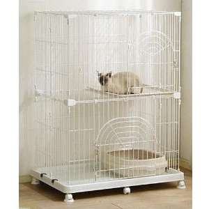   Wire Tower Small Animal Cage   Cat Cage PEC 902 WHITE  