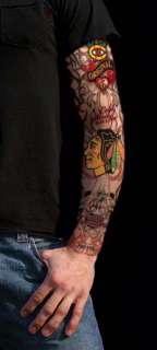 CHICAGO BLACKHAWKS Fans Ink NHL Color Tattoo Sleeve NEW  