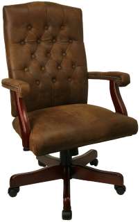 BROWN TRADITIONAL EXECUTIVE COMPUTER OFFICE DESK CHAIR  