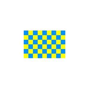  Checkered Polyester 5 x 3 Flag Royal Blue/Yellow