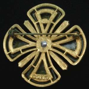 Maltese Cross Brooch Pin Vintage CFW Charles Worth  