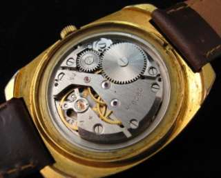   Russian watch RAKETA gold plated case oval dial DAY&DATE CALENDAR