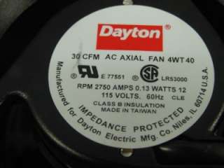 Dayton 4WT40 Axial Fan Motor 115 Volts 30CFM  