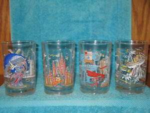 Disney World 25 Years Collector Glasses (4)  