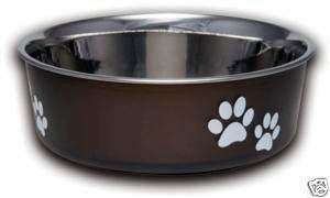 Dog Bowl Stainless Steel Bella Bowls, Small Brown Bowl  