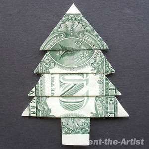 Dollar Bill Money Origami CHRISTMAS TREE Great Gift Idea  