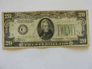 1934 Twenty Dollar Federal Reserve C Series Note  