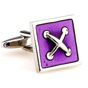  Silver Purple Knot Cufflinks Cuff Links Jewelry