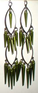 Colored Spikes Basket Ball Wives Tiered Dangling Earrings 2 Styles * U 