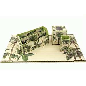  Michel Design Works Desk Set Complete 4 item Palm Paradise 
