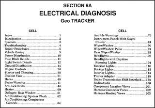 1991 Geo Tracker Electrical Manual Wiring Diagrams 91  