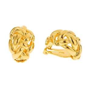  Kenneth Jay Lane   Gold Weave Dome Clip Earring Jewelry