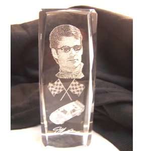 Jeff Gordon Nascar Laser Art Crystal Paperweight Collectible