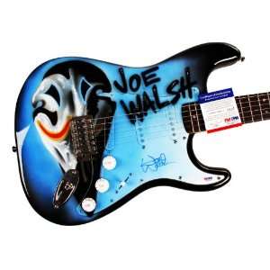  Eagles Autographed Joe Walsh Airbrushed Signed Guitar PSA 